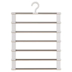 Multi-Layer Pants Hanger Space Saving Closet Organizer Foldable Trousers Clothes Rack Wardrobe Storage with Non Slip Clips