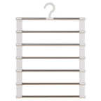 Multi-Layer Pants Hanger Space Saving Closet Organizer Foldable Trousers Clothes Rack Wardrobe Storage with Non Slip Clips